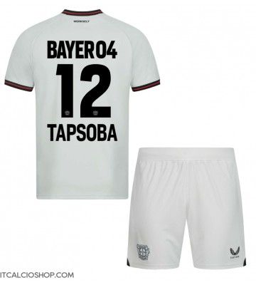 Bayer Leverkusen Edmond Tapsoba #12 Seconda Maglia Bambino 2023-24 Manica Corta (+ Pantaloni corti)